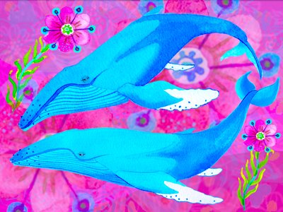 Whales in Love, 2017 by Maylee Christie